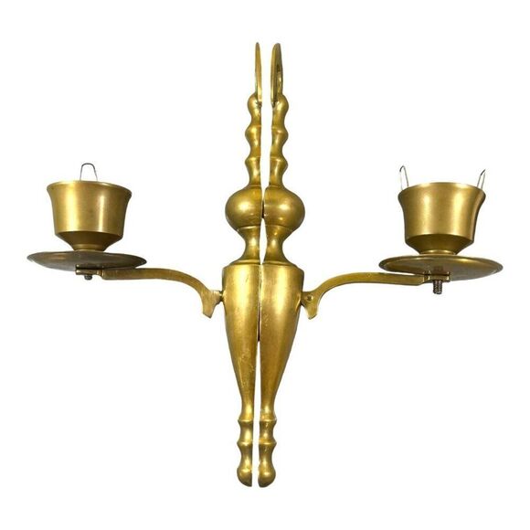Lot of 2 Gatco Solid Brass Candle Holder Wall Sconce Mount Made In India 12” Boh - Picture 4 of 7
